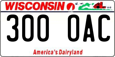 WI license plate 300OAC