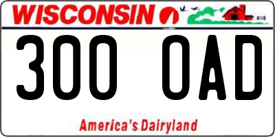 WI license plate 300OAD