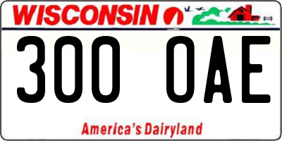 WI license plate 300OAE