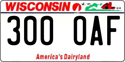 WI license plate 300OAF