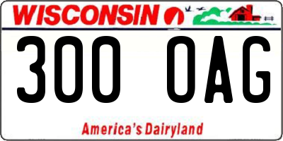 WI license plate 300OAG