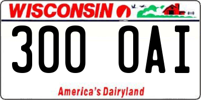 WI license plate 300OAI