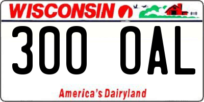 WI license plate 300OAL