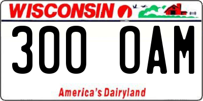 WI license plate 300OAM