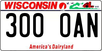 WI license plate 300OAN