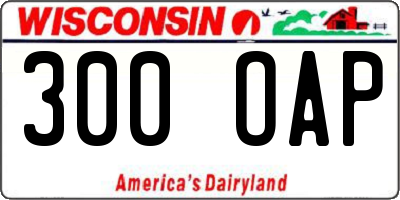 WI license plate 300OAP