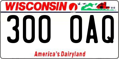 WI license plate 300OAQ