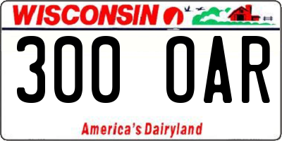 WI license plate 300OAR