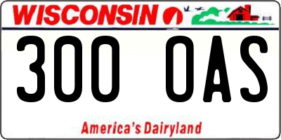 WI license plate 300OAS