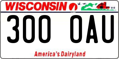 WI license plate 300OAU
