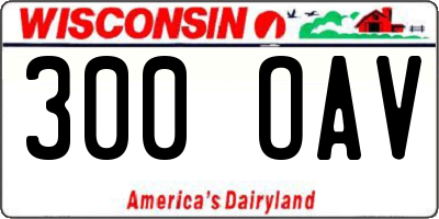 WI license plate 300OAV