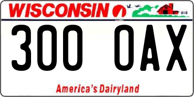 WI license plate 300OAX