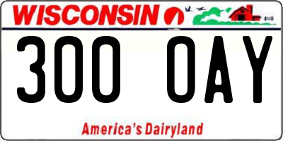 WI license plate 300OAY