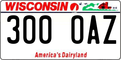 WI license plate 300OAZ