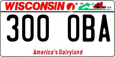WI license plate 300OBA
