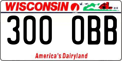 WI license plate 300OBB