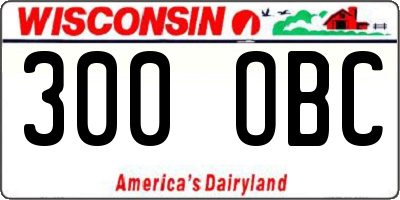 WI license plate 300OBC