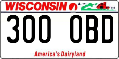 WI license plate 300OBD