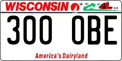 WI license plate 300OBE