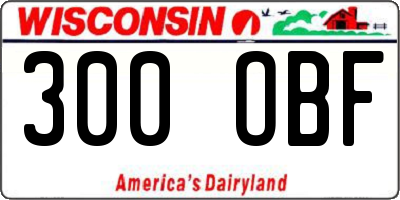 WI license plate 300OBF