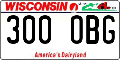 WI license plate 300OBG