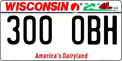 WI license plate 300OBH