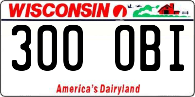 WI license plate 300OBI