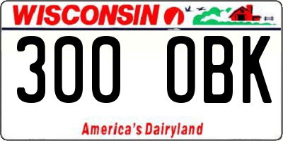 WI license plate 300OBK