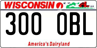 WI license plate 300OBL