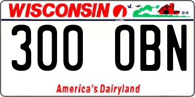WI license plate 300OBN