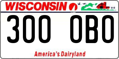 WI license plate 300OBO