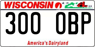 WI license plate 300OBP