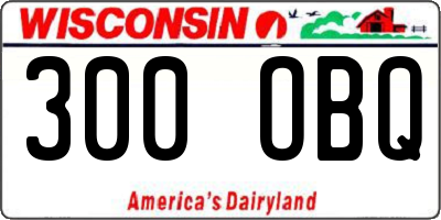 WI license plate 300OBQ