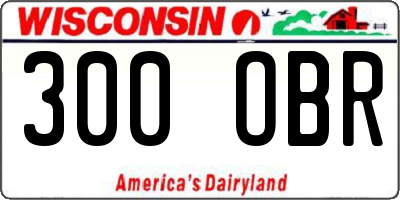 WI license plate 300OBR