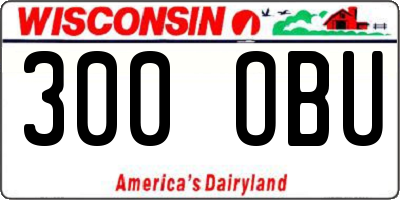 WI license plate 300OBU