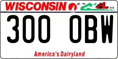 WI license plate 300OBW