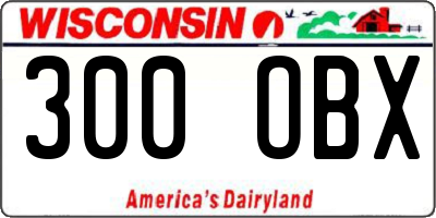 WI license plate 300OBX