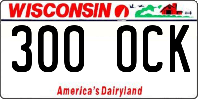 WI license plate 300OCK