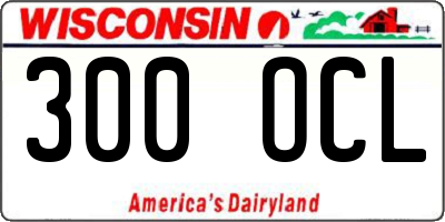 WI license plate 300OCL
