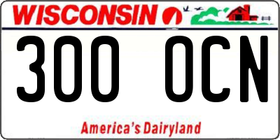 WI license plate 300OCN