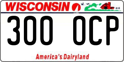 WI license plate 300OCP
