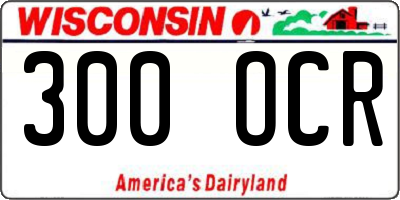 WI license plate 300OCR