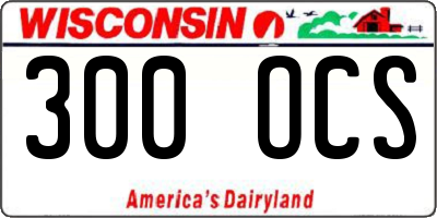 WI license plate 300OCS