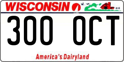 WI license plate 300OCT