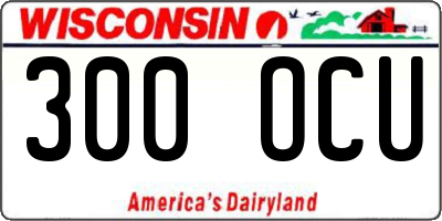 WI license plate 300OCU