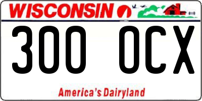 WI license plate 300OCX