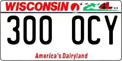 WI license plate 300OCY