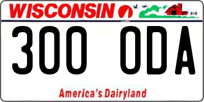 WI license plate 300ODA