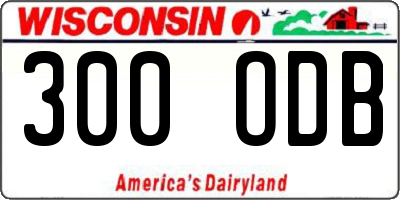 WI license plate 300ODB