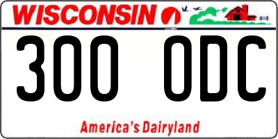 WI license plate 300ODC
